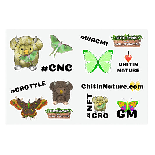 Chitin Nature Sticker Sheet, 4" x 6" Assorted | In the World of Grotyles Season 1